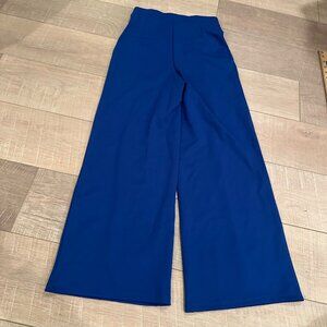 H&M WOMENS BLUE FLARE LEG TROUSER PANTS NEW XS